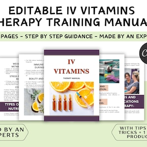IV Vitamin Therapy Training Manual: Editable Canva Guide