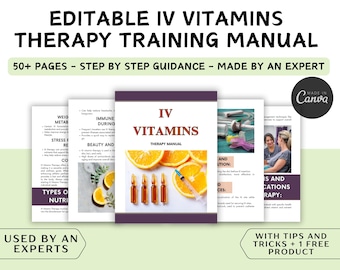 Manual de capacitación sobre terapia con vitaminas intravenosas: Guía editable de Canva