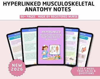 Notes sur l'anatomie musculosquelettique : guide d'étude du système squelettique (téléchargement numérique avec lien hypertexte)