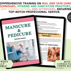 Manicure & Pedicure Editable Training Manual - Editable Nail Course for Nail Technicians, Trainers, Beauty Academies