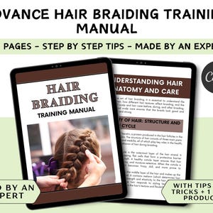 Hair Braiding Training Manual: Student Guide, Braid Techniques (Edit in Canva)