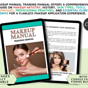 Makeup Manual, Makeup Artist Training Manual, Training & Business Guide, Editable Training Manual, Customizable, Editable in Canva