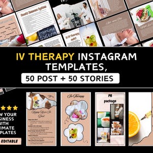 IV Therapy Instagram Templates: Medspa Social Media, Canva Design