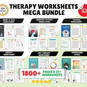 Therapy mega bundle worksheets, counselling tools, psychologist resources, psychoeducation, trauma, depression, anxiety triggers, Dialectics