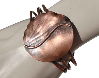 Vintage Modernist Copper Cuff Bracelet - Morley Crimi