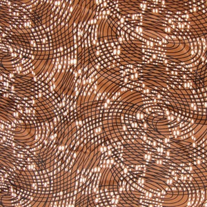 Vintage 40s Rayon Fabric Art Deco Brown & White 3 Yds image 2