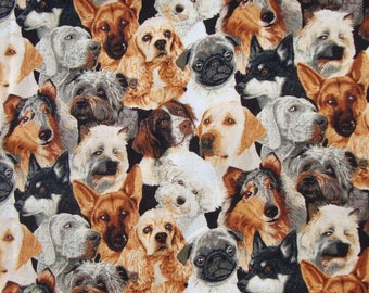 Vintage Dog Fabric Beautiful Dogs by Patty Reed Designs 1.5 Yds