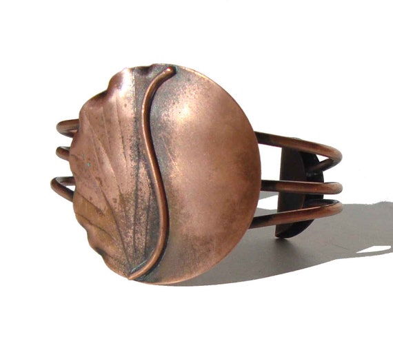 Vintage Modernist Copper Cuff Bracelet - Morley C… - image 2
