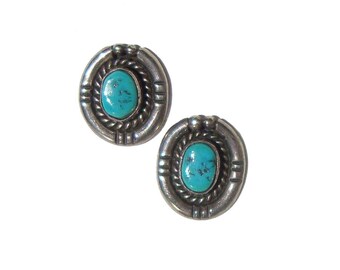 Vintage Ramona Loloma Sterling & Turquoise Hopi Earrings