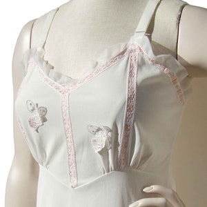 Vintage 60s Dress Slip White & Pink Lingerie S DSigner by Formula image 3