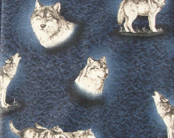 Gray Wolves Fabric Novelty Print Hautman V.I.P Cranston 1 Yd