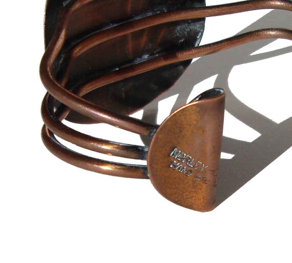 Vintage Modernist Copper Cuff Bracelet - Morley C… - image 4