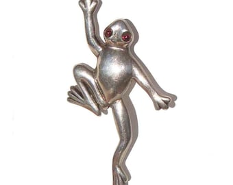Vintage Sterling Silver Frog Brooch Pazit Giladi Pin