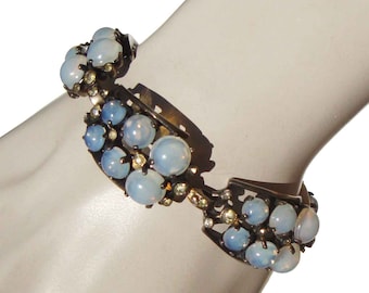 Vintage 40s Sterling Silver & Faux Moonstone Bracelet – by Lavenia