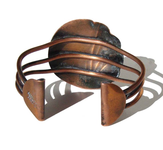 Vintage Modernist Copper Cuff Bracelet - Morley C… - image 3