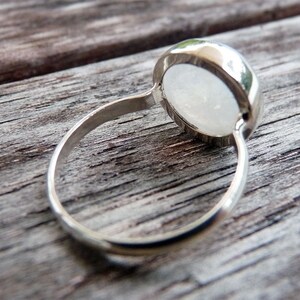 Rainbow Moonstone Bezel Set Ring Argentium Sterling Silver and matching set ring image 5