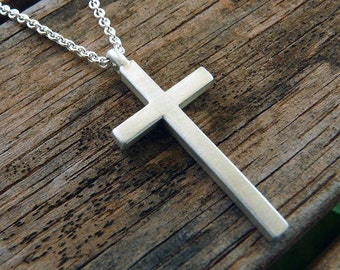 Silver  Cross Pendant on a silver chain for HER