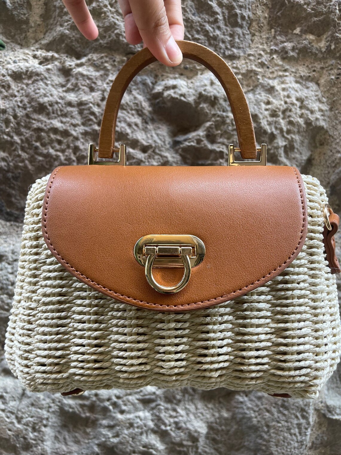 Sac à Main En Paille Coloré - Fabriqué à La Main Au Mexique - Tote Beach Bag - Neuf Sans étiquette