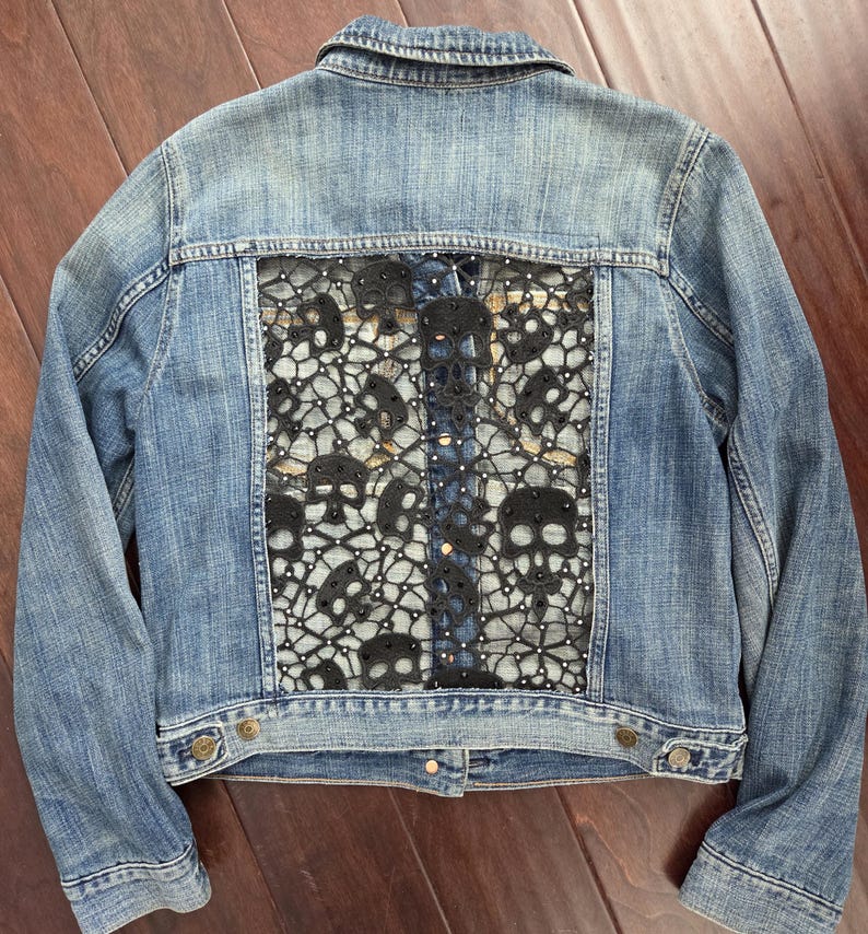 Skull Lace Inlay Jacket - Etsy