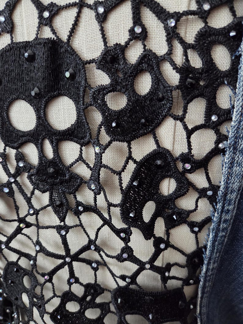 Skull Lace Inlay Jacket - Etsy