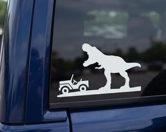 Trex Jurassic Park Fan Vinyl Decal - Car, Laptop, Window Sticker