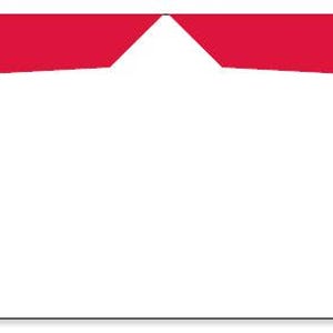 May include: Two red Mickey Mouse head-shaped decals with black outlines. The Mickey Mouse heads are smiling with black eyes and noses.