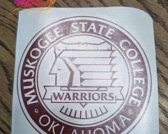 Muskogee State College Warriors Vinyl Decal - Oklahoma Twister Fan