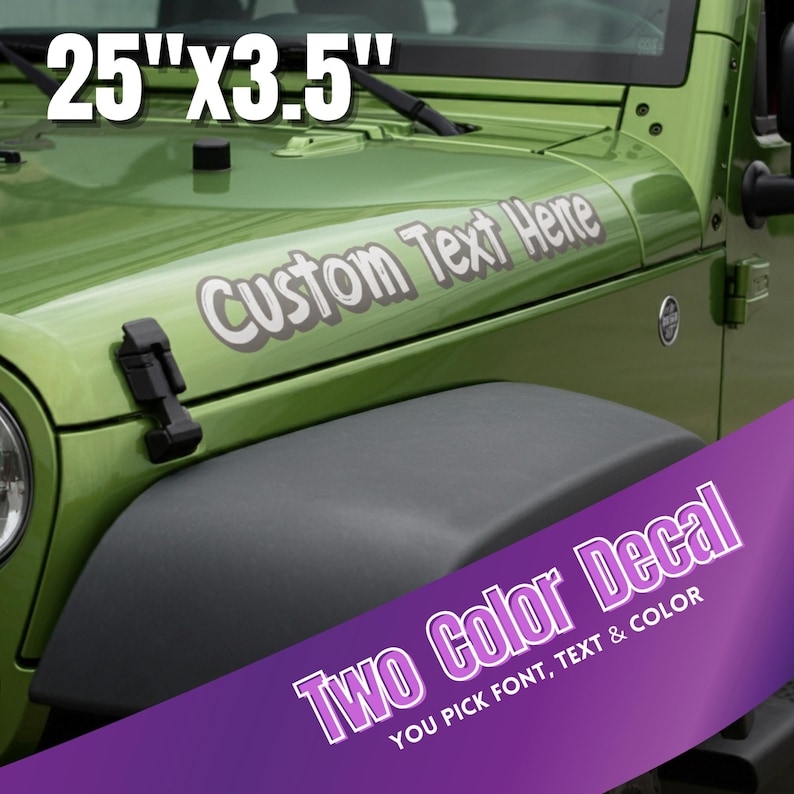 Two Color Decals Custom Two-color Vinyl Hood Decals – 25