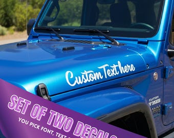 Fully Custom Rear Hardtop Window Decal- Fits Jeep Wrangler JKU JLU | 4 Door | Offroad Decals | Girly Car Decal