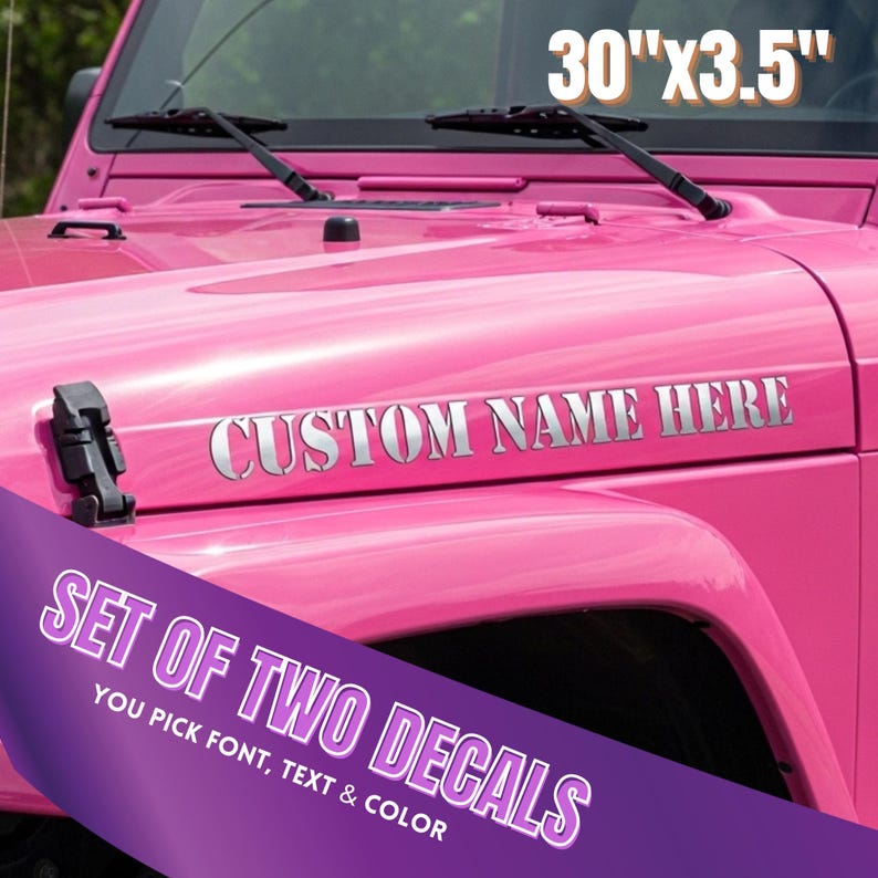 Custom Hood Lettering Custom Text Hood Decals - 30