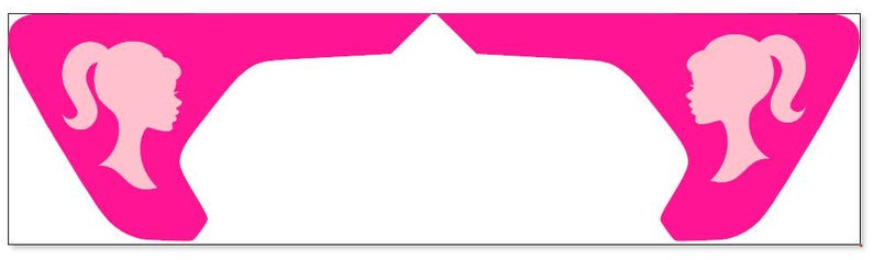 May include: Two pink, stylized silhouettes of a woman's head with a ponytail, facing each other. The silhouettes are on a white background.