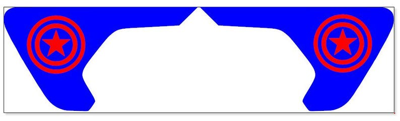 May include: Two blue and red decals with a star inside a circle. The circle has a white outline.