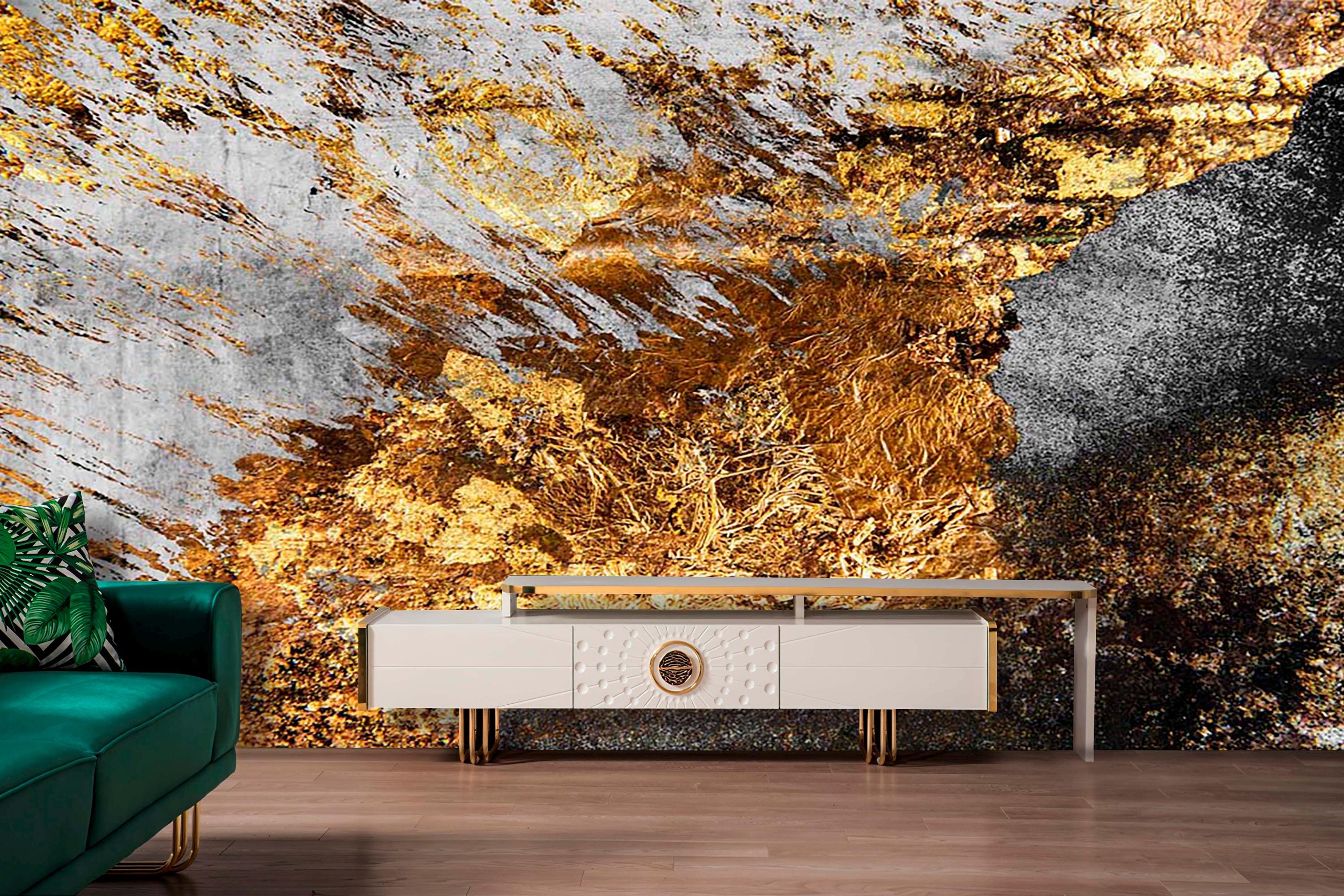 Black and Gold Wall Poster, Gold Wall Decor, Removable Wall Paper ...