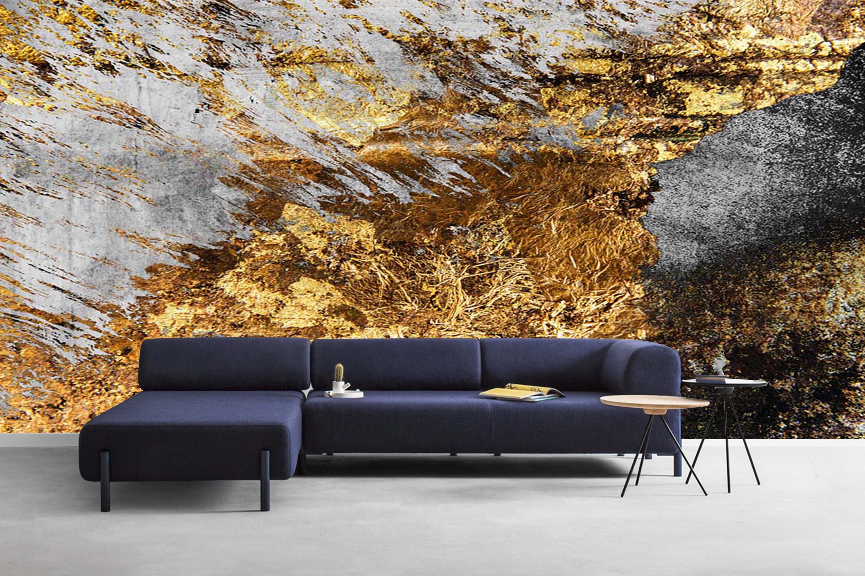 Black and Gold Wall Poster, Gold Wall Decor, Removable Wall Paper ...