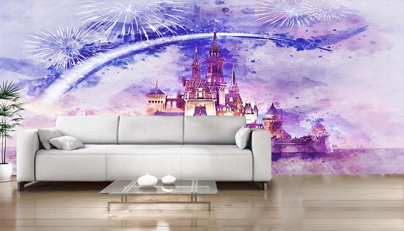 Disney Walpaper,cinderella Castle Wallpaper,modern Wall Painting ...