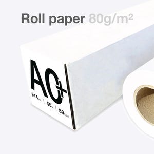Papierrolle 30 - 40 - 60 - 90 cm / 50 m Länge für Tapeterollenhalter & Abroller. Weiße Papierrolle 80g/qm