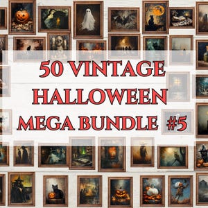50+ MEGA BUNDLE Halloween-Galeriewand-Set, Dark Academia Halloween Dekor, Halloween Drucke Set, Herbst druckbare Wandkunst, Instant Download