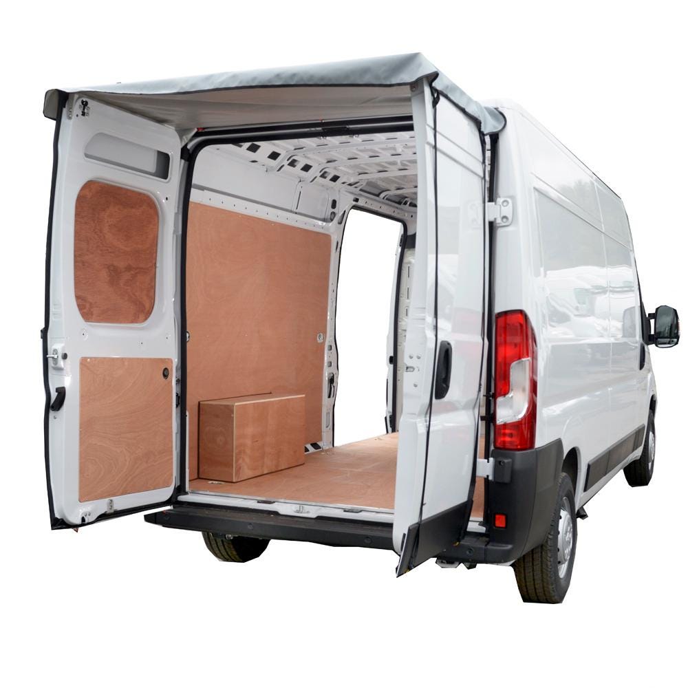 Fiat Ducato Rear Barn Door Awning Cover Tailored Waterproof (2006 Onwards) - Grey