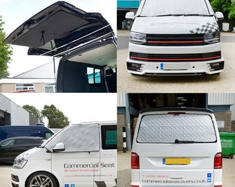 VW T5 / T5.1 Transporter Shuttle Thermal Front Screen Wrap & Tailgate Cover Tailored (2003-2015) - Silver