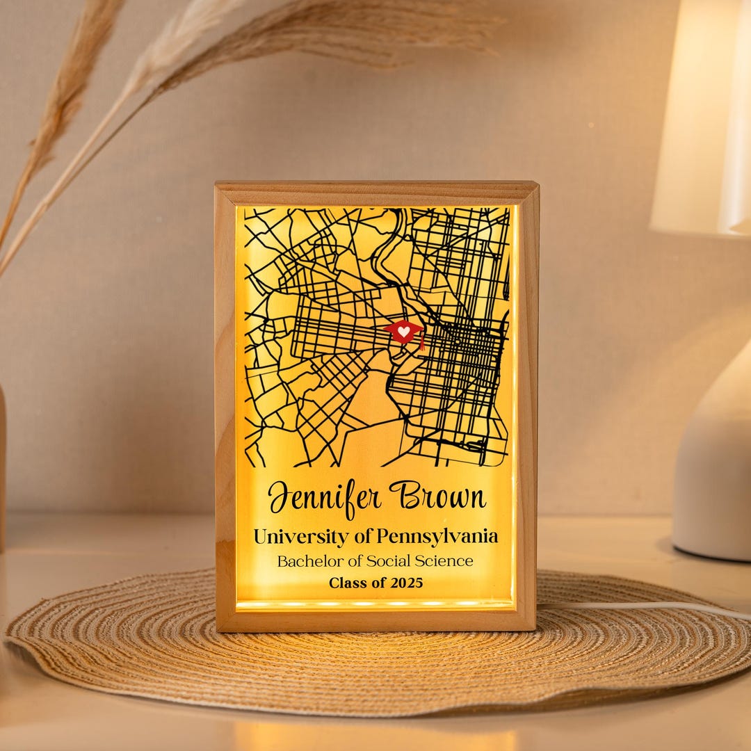 Personalized Collage Graduation University Map Acrylic Night Light ...