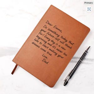 Personalized Handwriting Vegan Leather Journal: Custom Keepsake Gift, A5 Leather Notebook image 7
