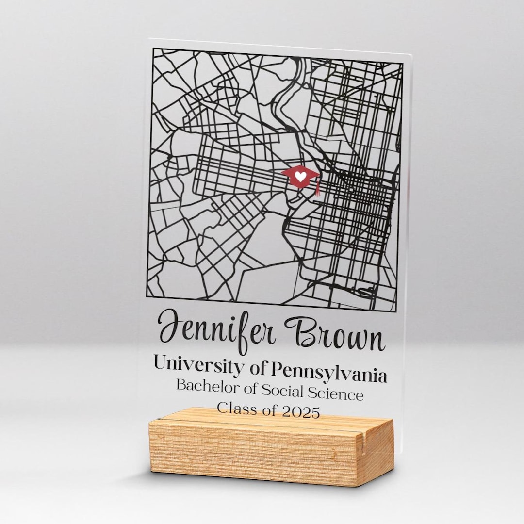 Personalized Graduation Map Acrylic Plaque: University Gift - Etsy