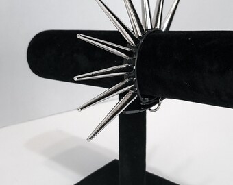 Spiked Vinyl Cuff Bracelet | Black Metal, Gothic, Punk