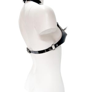 Spiked Black Vinyl Bra image 4