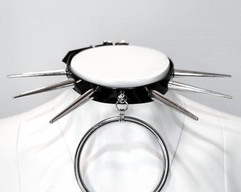 Gothic Choker Extreme Spikes Huge O-Ring