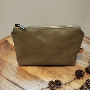 Reißverschlusstäschchen Mini, olivgrün, Canvas, Kosmetiktasche
