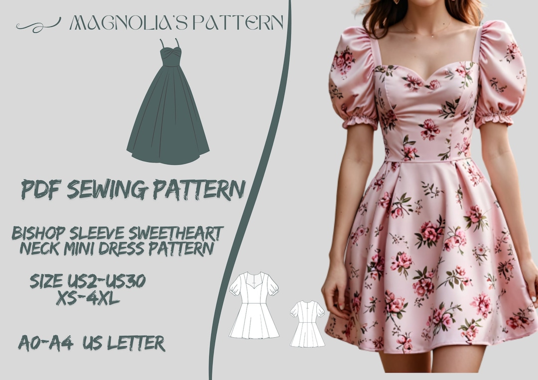 Woman Mini Dress Sewing Pattern,sundress Pattern,cottagecore