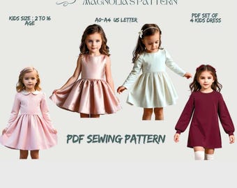 Kids Dress Sewing Pattern Bundle: Party & Summer Styles (Size 2-16) (PDF Pattern)
