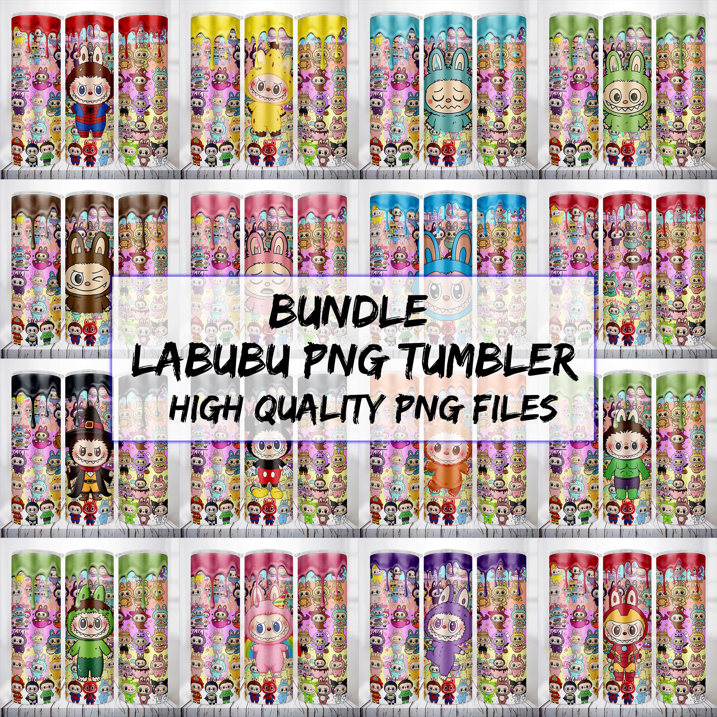 Labubu Monster Doll 20oz Tumbler Wrap Png Bundle, Cute Doll Png, Straight And Tapered Tumbler Wrap Png, Cartoon Character Png