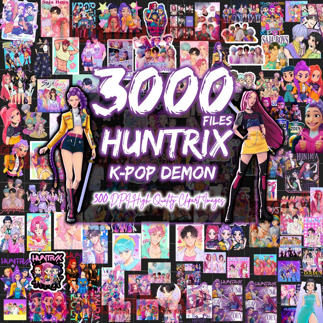 Buy Huntrix Kpop Demon Hunters Png Bundle – 3000+ PNG Files, Kpop Idol ...